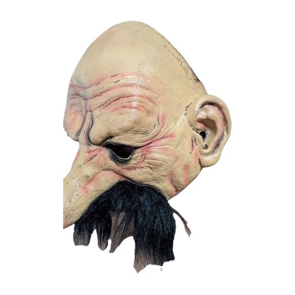 Vintage Don Post Rubber Halloween Mask 1999 2000 Studios Mustache Man Nose Bald - Picture 4 of 7
